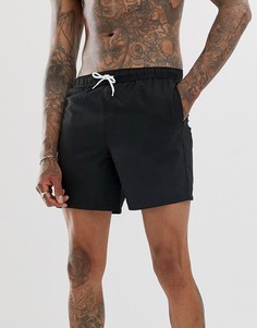 Черные шорты для плавания средней длины ASOS DESIGN - Черный