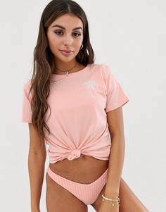 Розовая пляжная футболка с логотипом Billabong - Розовый