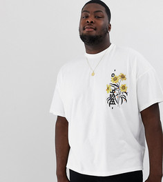 Oversize-футболка с принтом на груди ASOS DESIGN Plus - Белый