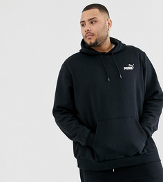 Черное худи с маленьким логотипом Puma PLUS Essentials - Черный