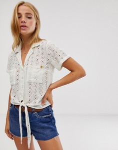 Рубашка с вышивкой ришелье Superdry Louise - Белый