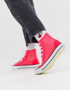 Розовые высокие сетчатые кеды Converse chuck taylor - Розовый