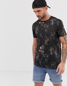 Черная футболка с принтом бамбука New Look - Черный