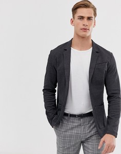 Темно-серый трикотажный пиджак зауженного кроя Jack & Jones Premium - Черный