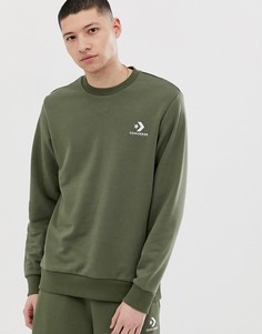 Свитшот цвета хаки с логотипом Converse - Зеленый