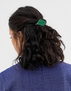 Зеленая заколка для волос с вырезами из полимера ASOS DESIGN - Зеленый