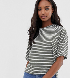 Свободная футболка в выжженную полоску ASOS DESIGN Tall - Зеленый