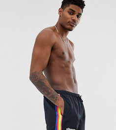 Черные шорты для плавания с разноцветной отделкой Ellesse - Nicolo эксклюзивной для ASOS - Серый