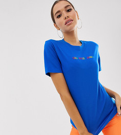 Футболка с радужным логотипом Calvin Klein Jeans эксклюзивно для ASOS - Синий