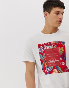 Футболка с цветочным принтом Jack & Jones Originals - Белый