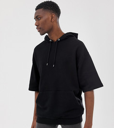 Черный oversize-худи с короткими рукавами ASOS DESIGN Tall - Черный