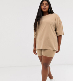 Комбинируемая oversize-футболка ASOS DESIGN Curve - Коричневый