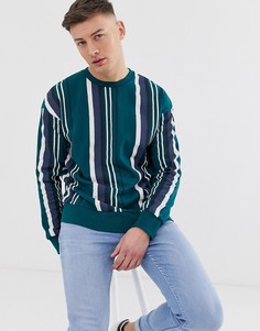 Свитшот в полоску с круглым вырезом Jack & Jones - Зеленый