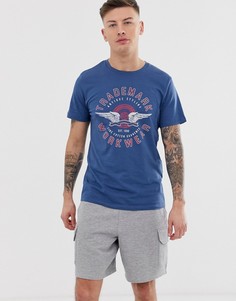Футболка с принтом Jack & Jones - Синий