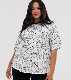 Oversize-футболка с принтом ASOS DESIGN Curve - Белый