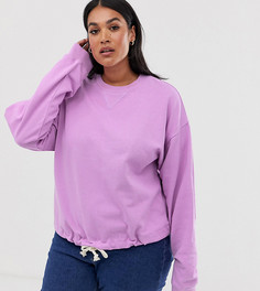 Oversize-свитшот с веревочной отделкой ASOS DESIGN Curve - Фиолетовый