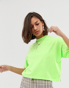 Ярко-зеленая футболка с высоким воротом ASOS DESIGN - Зеленый