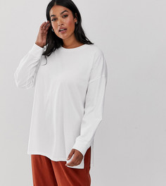 Белый выбеленный oversize-лонгслив ASOS DESIGN Curve - Белый