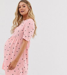 Свободное платье мини в горошек ASOS DESIGN Maternity - Мульти