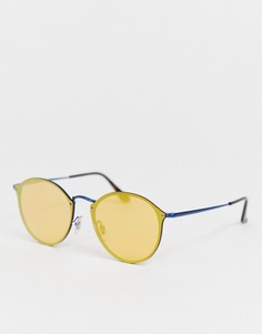 Круглые солнцезащитные очки с оранжевыми стеклами Ray-Ban - Оранжевый