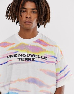 Выбеленная oversize-футболка с принтом на груди ASOS DESIGN - Мульти