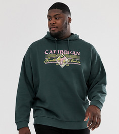 Худи с принтом Caribbean island ASOS DESIGN Plus - Зеленый