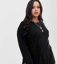 Черный выбеленный oversize-лонгслив ASOS DESIGN Curve - Черный