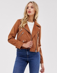 Байкерская куртка из искусственной замши ASOS DESIGN - Коричневый