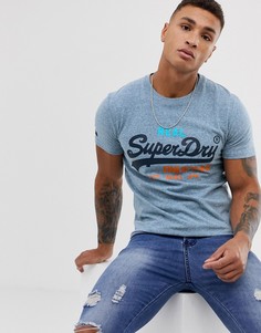 Синяя футболка с логотипом в винтажном стиле Superdry - Синий