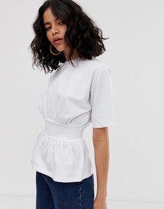 Футболка со вставкой в рубчик ASOS WHITE - Белый