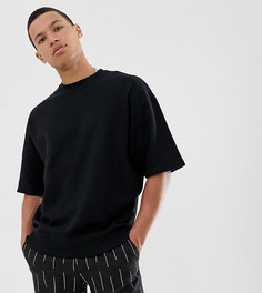 Черный свободный свитшот с короткими рукавами ASOS DESIGN Tall - Черный