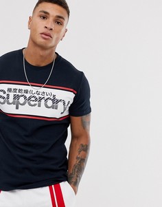 Темно-синяя футболка с логотипом в стиле ретро Superdry - Темно-синий