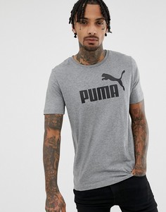 Серая футболка с большим логотипом Puma Essentials - Серый