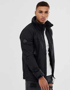 Черная ветронепродуваемая куртка со скрытым капюшоном Superdry - Altitude - Черный