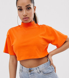 Оранжевый кроп-топ с высоким воротом ASOS DESIGN Petite - Оранжевый