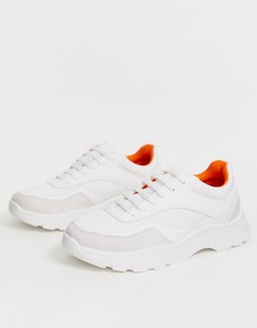 Бело-оранжевые кроссовки на массивной подошве ASOS DESIGN Daliah - Белый