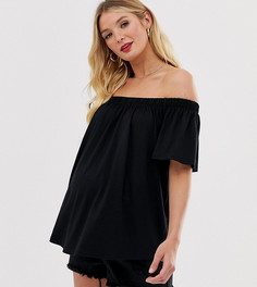 Черный свободный топ с открытыми плечами ASOS DESIGN Materntiy - Черный