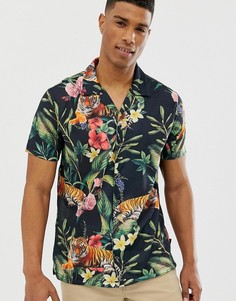 Рубашка с цветочным принтом и тиграми Burton Menswear - Мульти