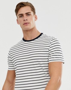 Футболка из пике в белую и синюю полоску Burton Menswear - Темно-синий