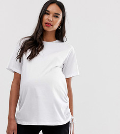 Футболка с присборенной драпировкой по бокам ASOS DESIGN Maternity - Белый