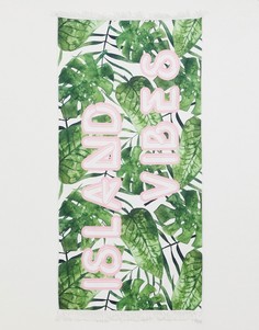 Пляжное полотенце с надписью island vibes South Beach - Мульти
