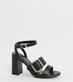 Черные сандалии с пряжкой New Look wide fit - Черный