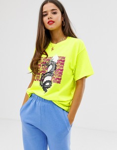Oversize-футболка с драконами Daisy Street - Желтый