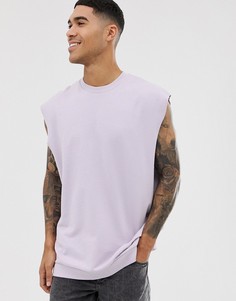 Сиреневый oversize-свитшот без рукавов ASOS DESIGN - Фиолетовый
