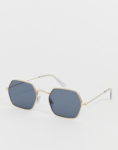 Солнцезащитные очки в шестиугольной оправе Pieces - Золотой