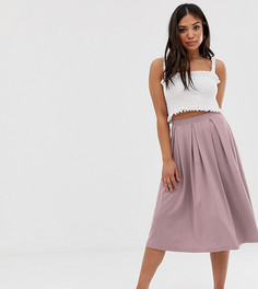 Юбка миди со складками ASOS DESIGN Petite - Розовый