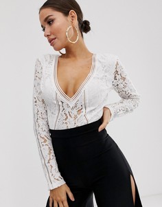Белое кружевное боди Missguided - Белый
