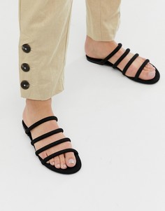 Черные сандалии с ремешками Monki - Черный