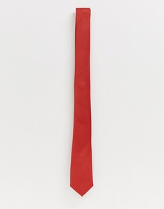 Красный свадебный галстук узкого кроя из фактурной ткани ASOS DESIGN - Красный