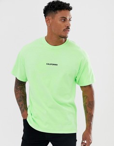 Зеленая футболка с принтом California New Look - Зеленый